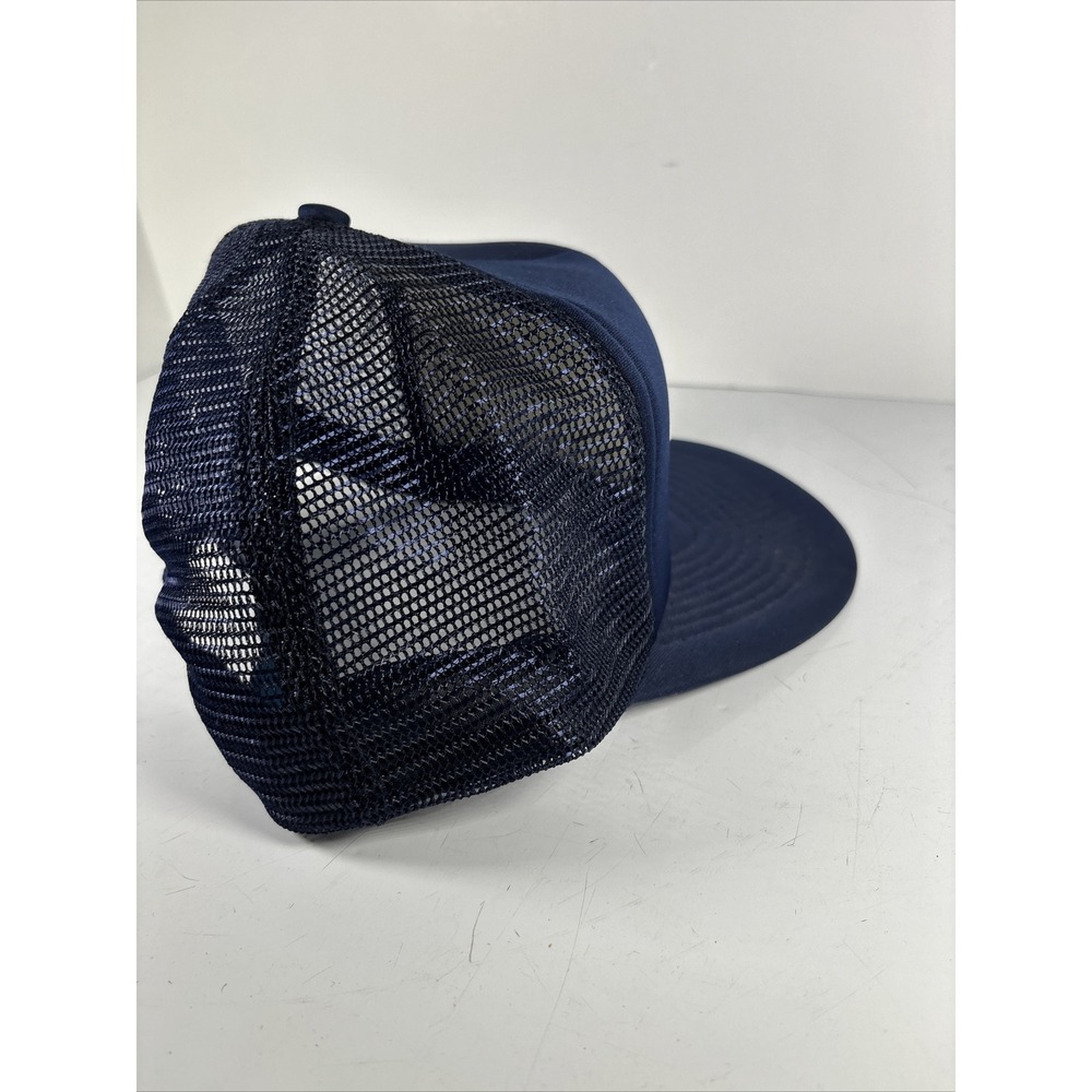 Vintage JET Contracting Snapback Trucker Hat Cap Foam Screen Print Lid Blue - Picture 5 of 7